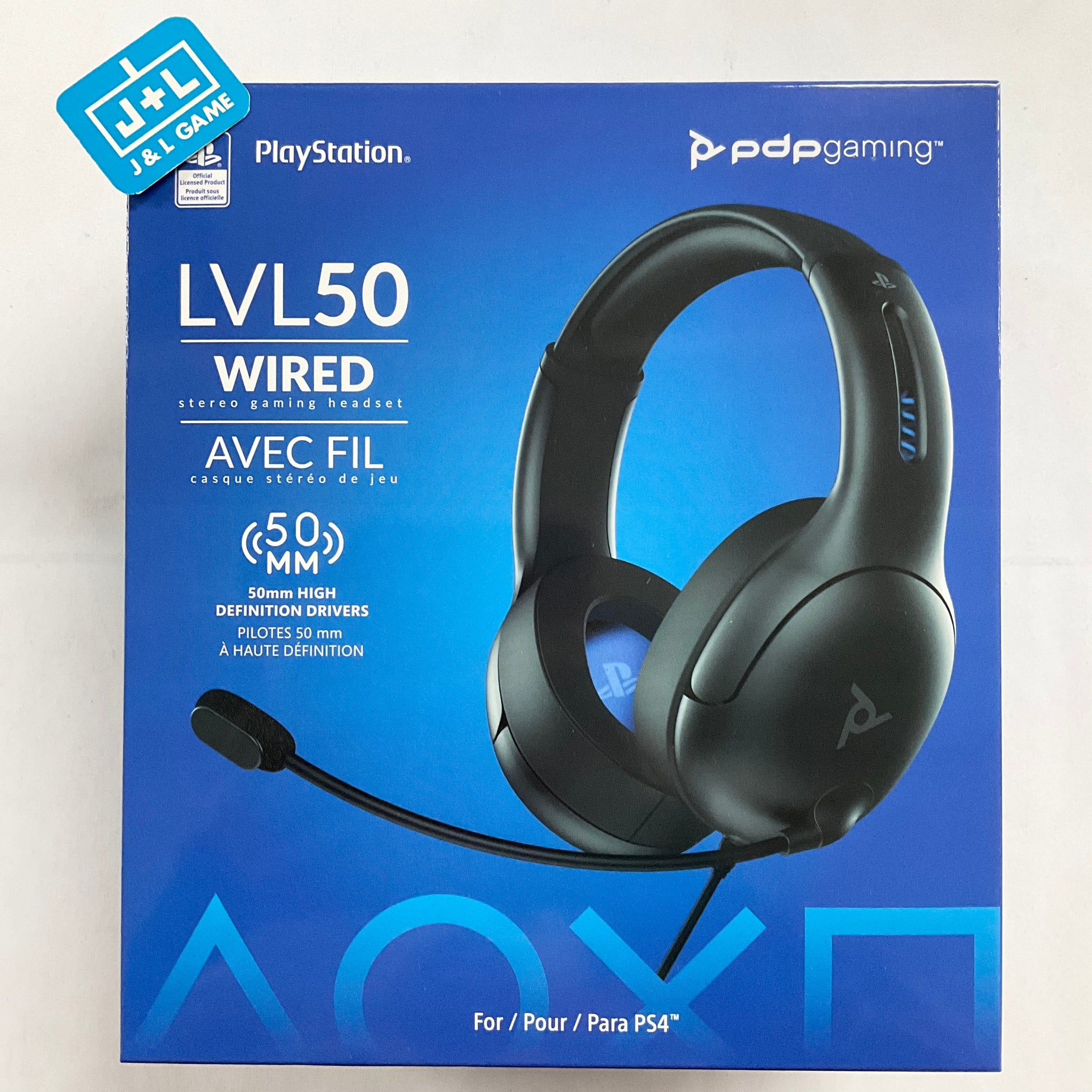 PDP Gaming LVL50 Wired Headset With Noise Cancelling Microphone: Black -  PS5/PS4