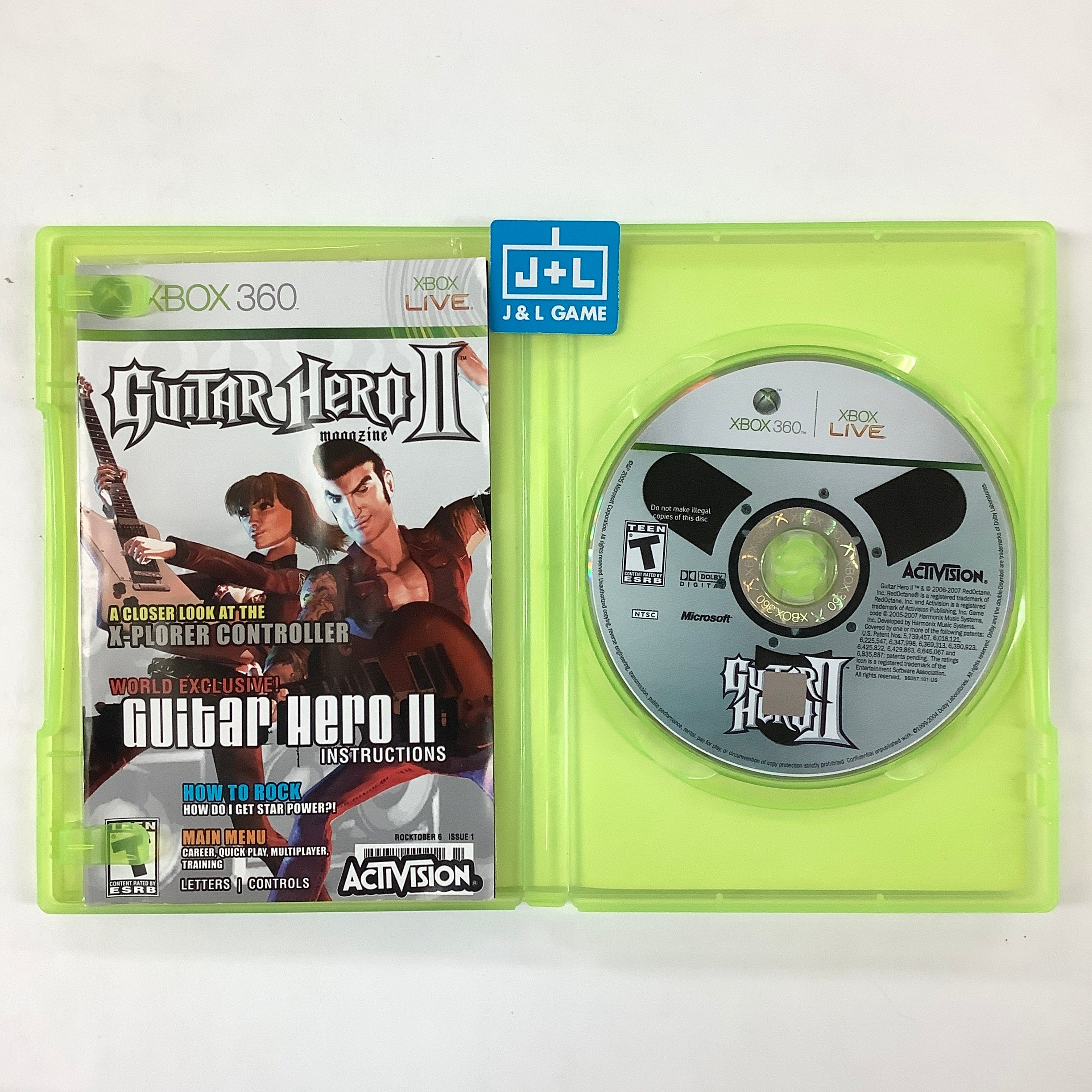 Xbox 360 with Guitar Hero hot II: Guitar controller and Xbox 360 Controller