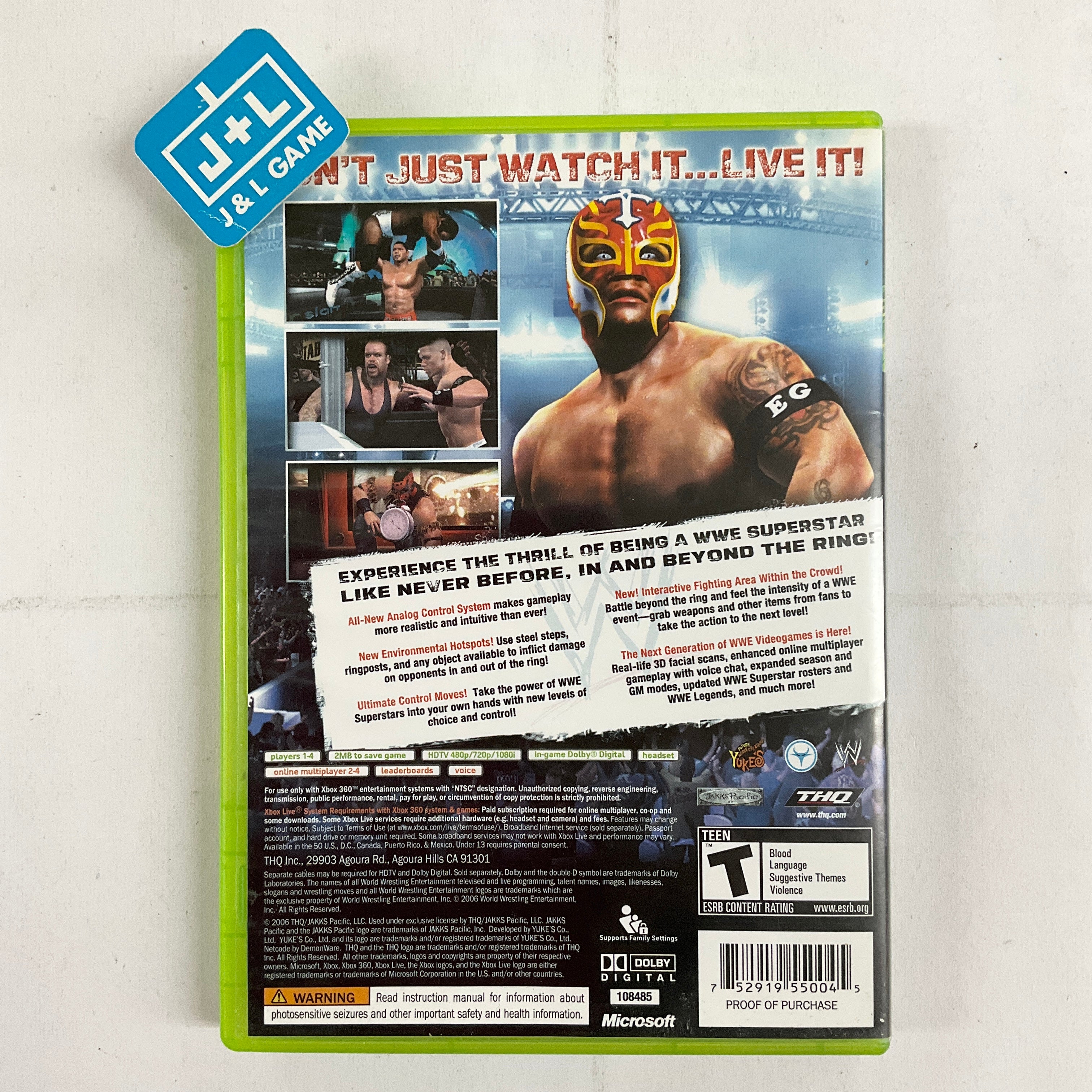 WWE Smackdown vs. Raw 2007 2024 on Xbox 360 with WWE Topps Heritage II Edge Card #7