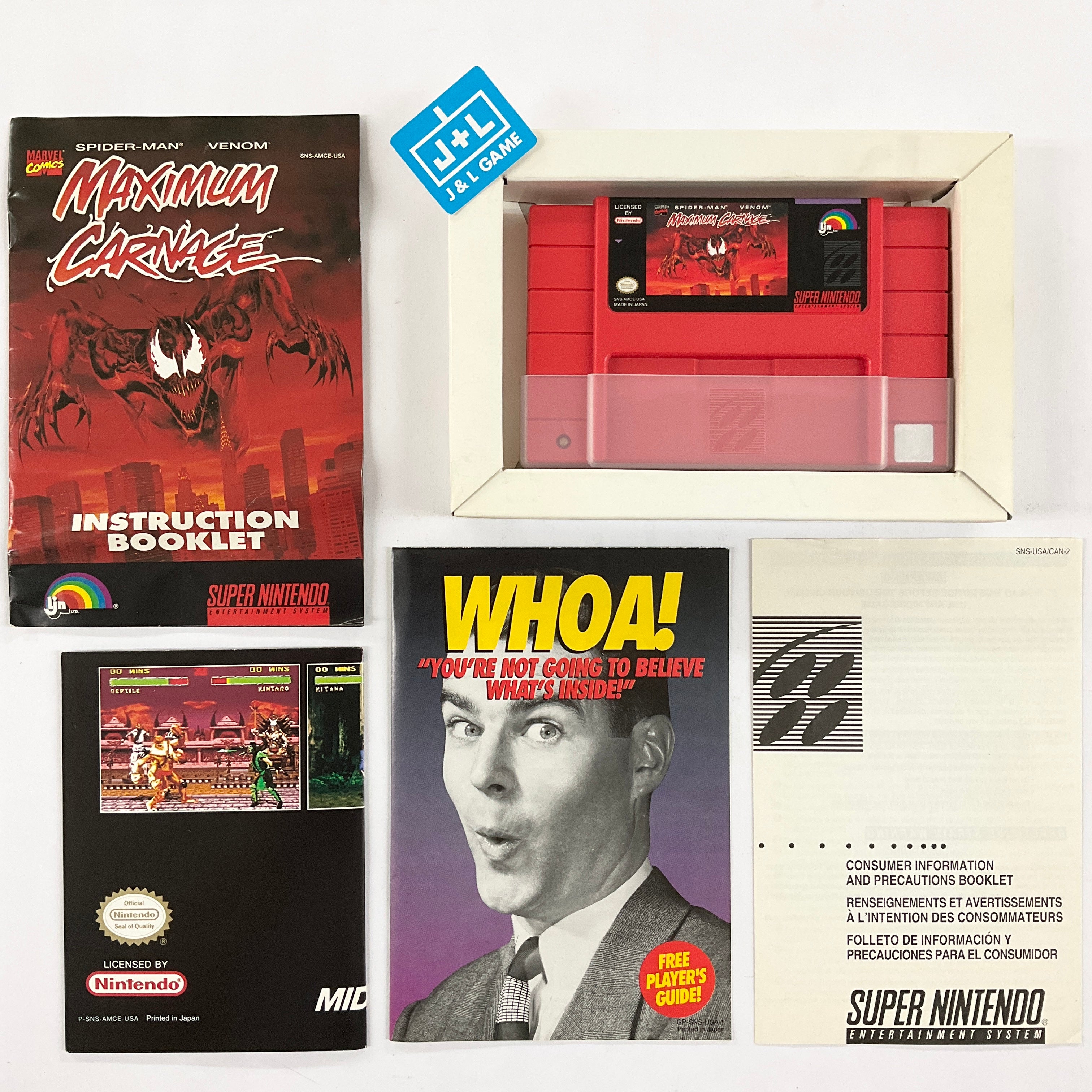 Super Nintendo SNES Manual hot Only Maximum Carnage