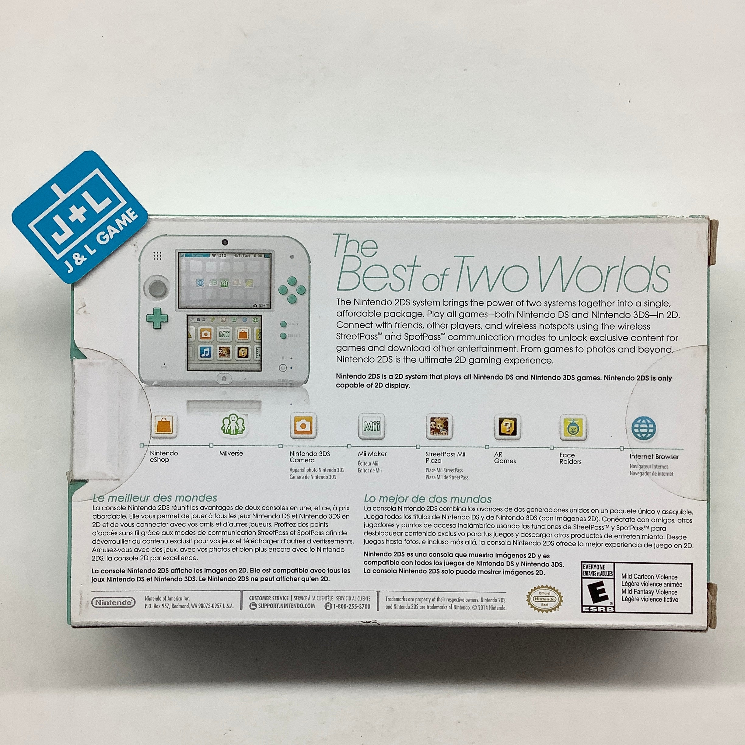 Fashion Nintendo 2DS in White & Sea Green