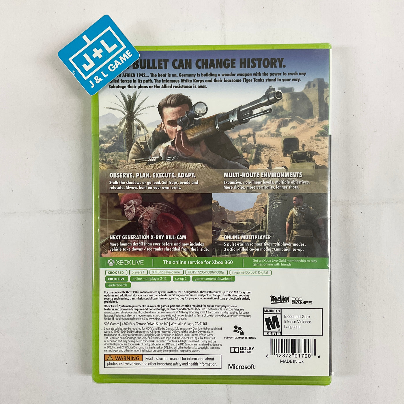 Sniper Elite III - Xbox 360 | J&L Game