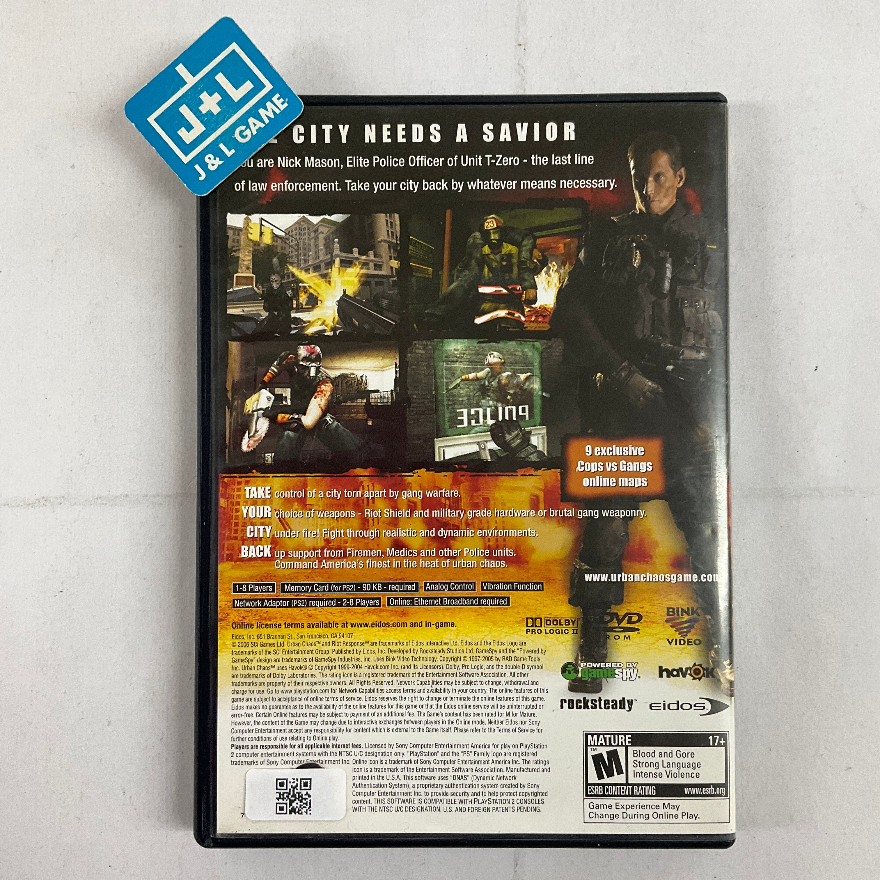 Urban Chaos: Riot Response selling (Sony PlayStation 2, PS2 - 2006) Complete With Manual