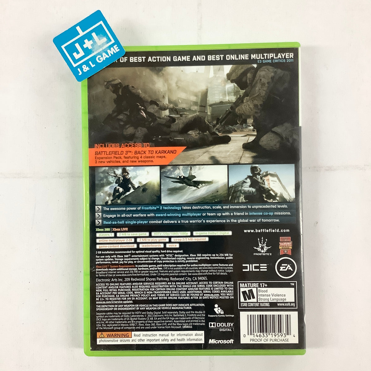 Battlefield 3 (Limited Edition) - Xbox 360 [Pre-Owned] | J&L Game