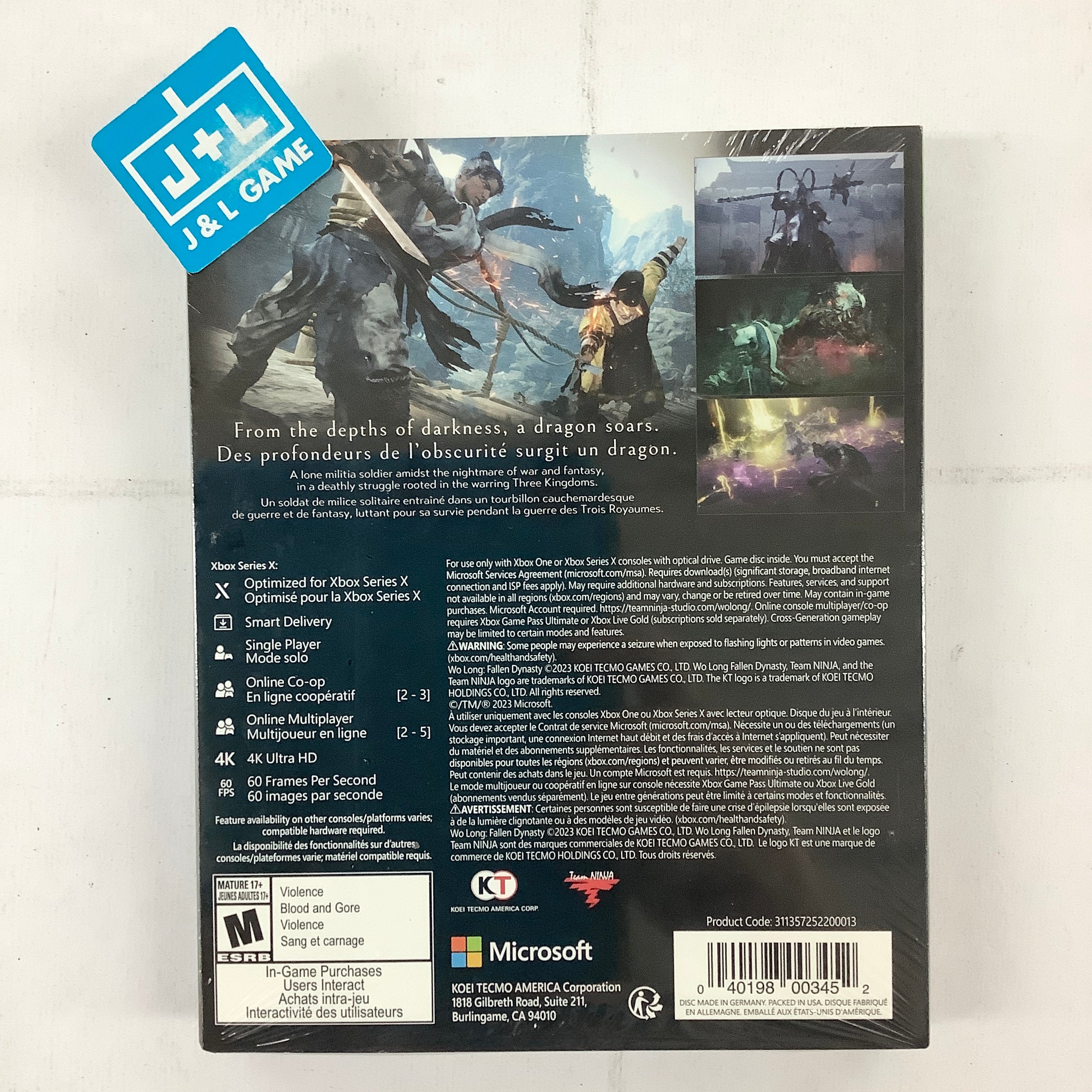 Wo Long: Fallen Dynasty (Steelbook Launch Edition) - (XSX) Xbox Series X Video Games KT   