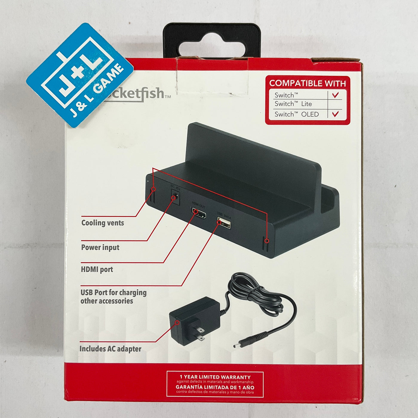 Switch Dock pour Nintendo Switch OLED, 3 en 1 Switch TV Adaptateur