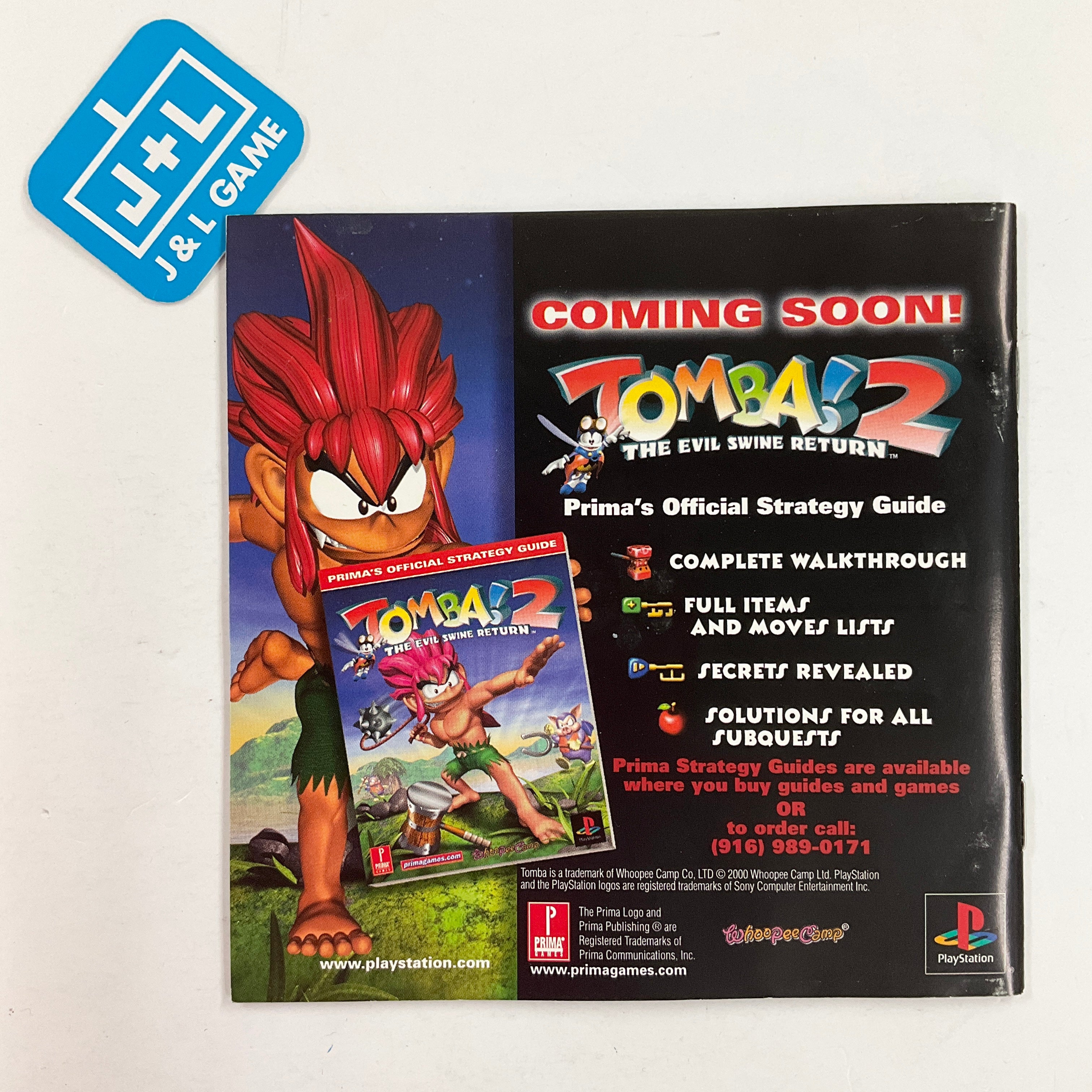 Tomba 2 deals The Evil Swine Return For Playstation 1 PS1 CIB Complete Tested & Works