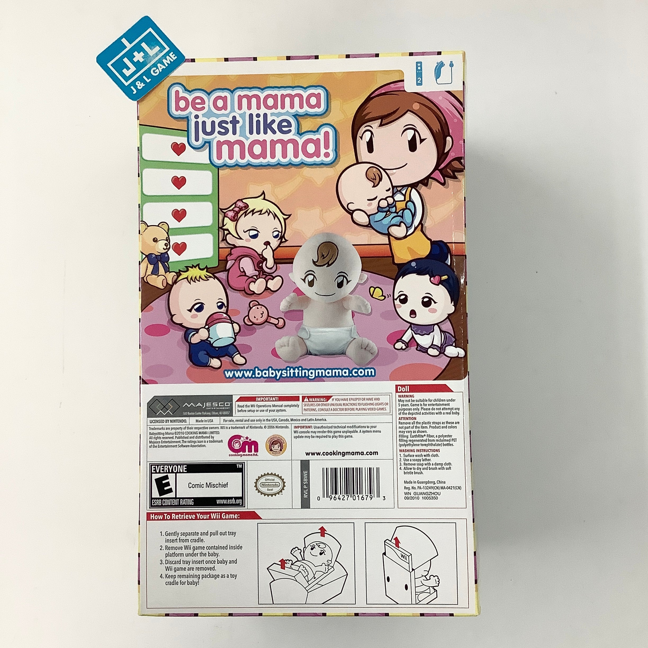 Babysitting Mama Nintendo Wii Doll Plush selling Baby Doll *NO GAME. Controller in box