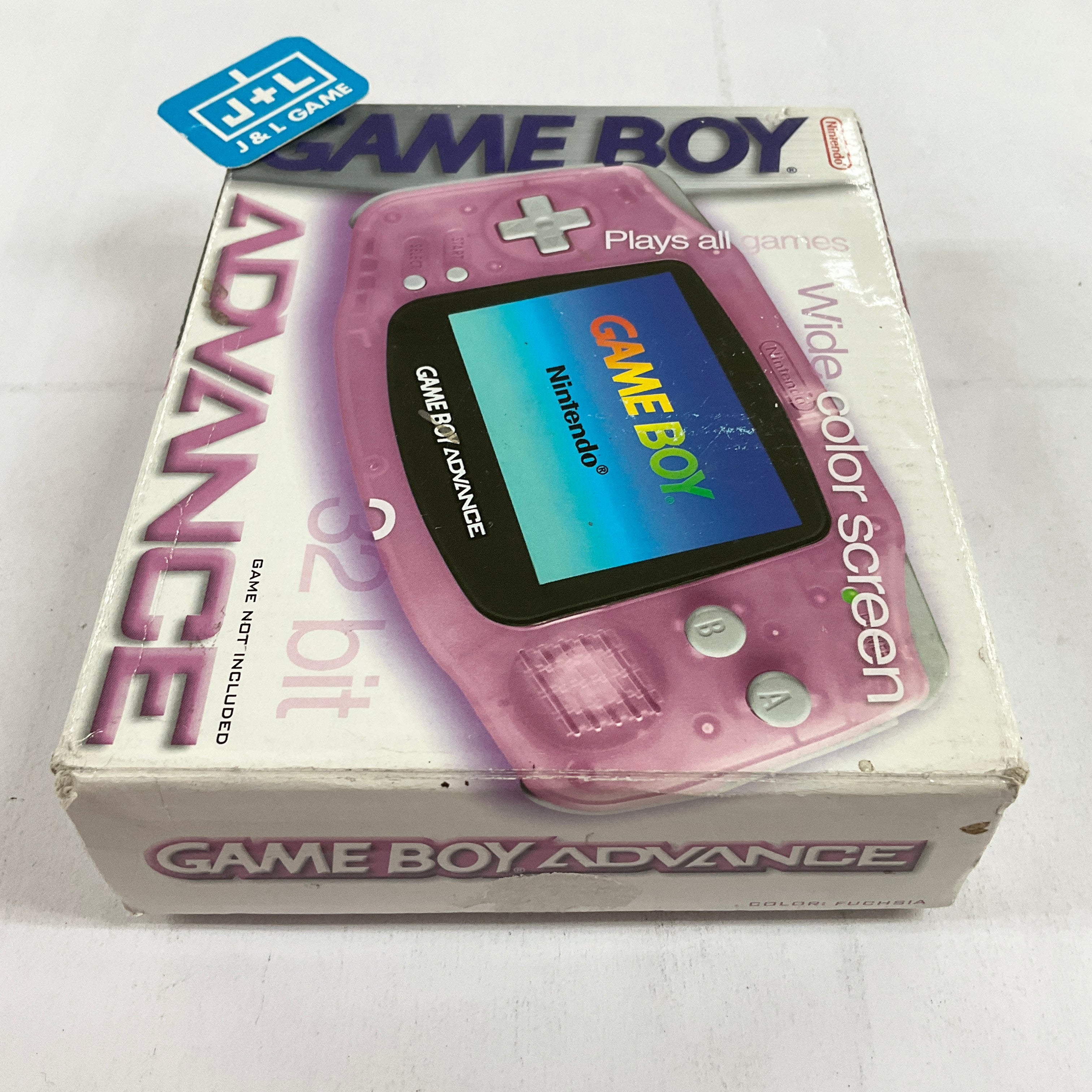 Fuchsia Pink Clear Nintendo Game Boy Advance System GBA Game outlet Bundle Tested Clean