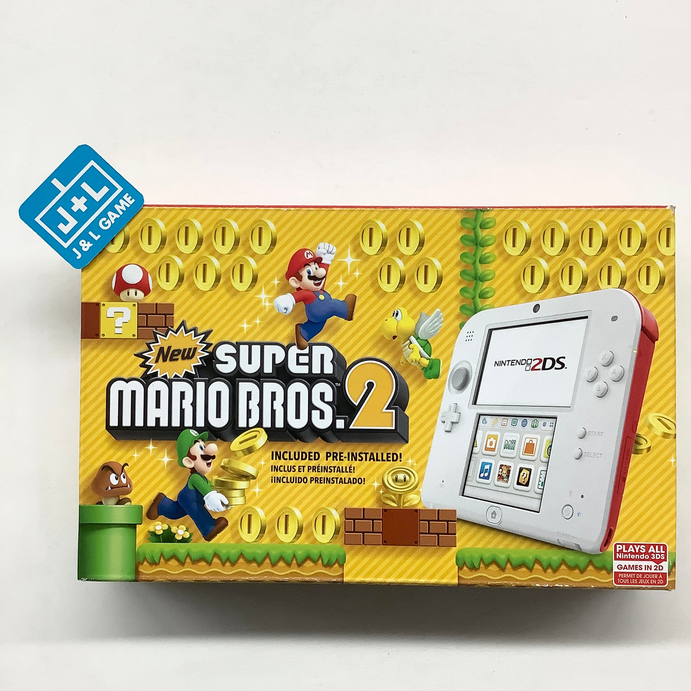 2DS Super Bros. 2 J&L Red) Mario Nintendo (Scarlet New Game Console (Game | with