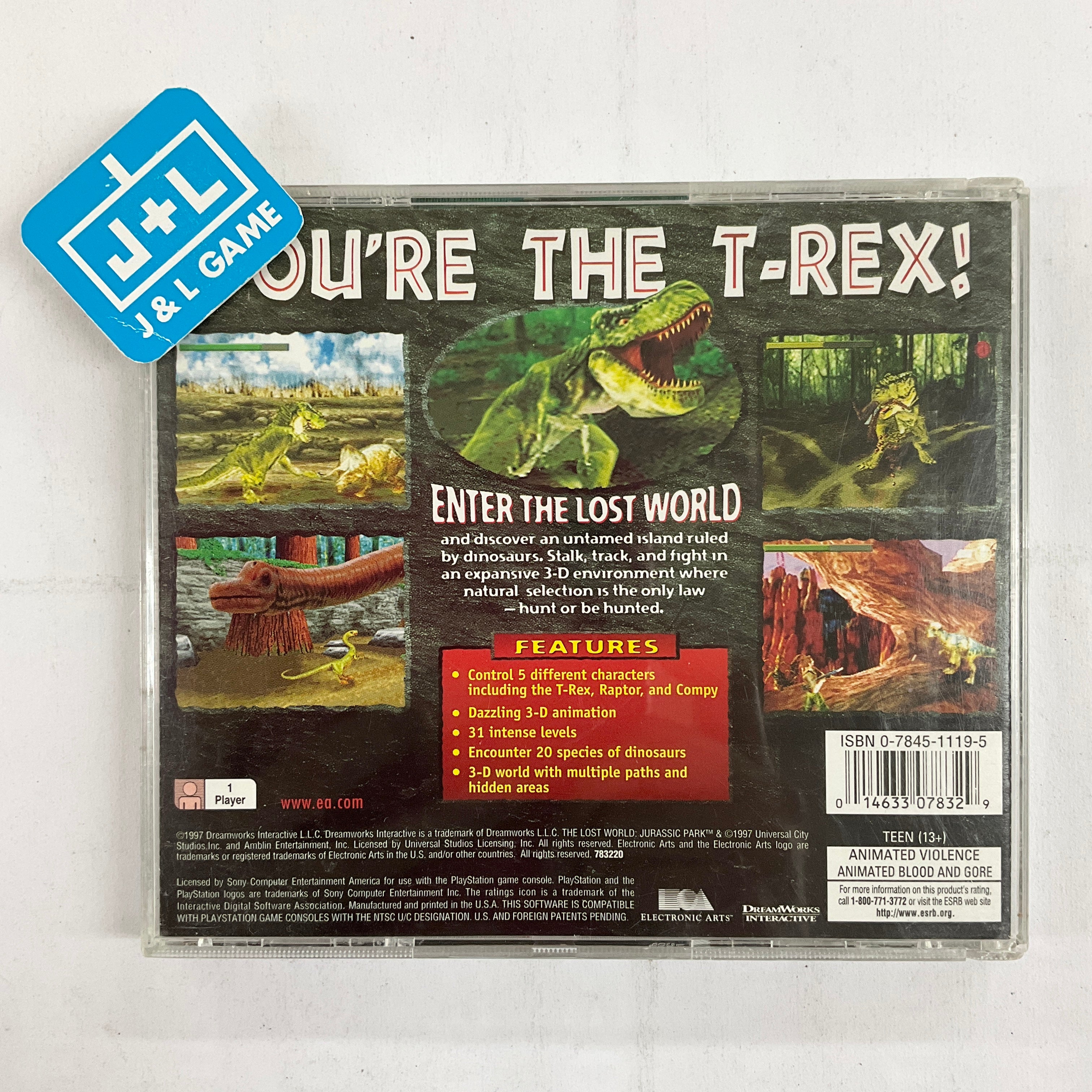 The Lost World: Jurassic Park - (PS1) PlayStation 1 [Pre-Owned] Video Games Electronic Arts   