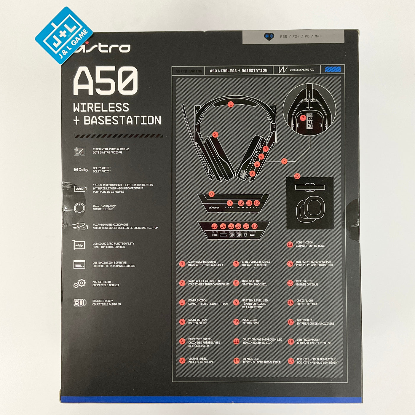 Astro Gaming A50 Wireless Gaming Headset with Base Station for PlayStation  4
