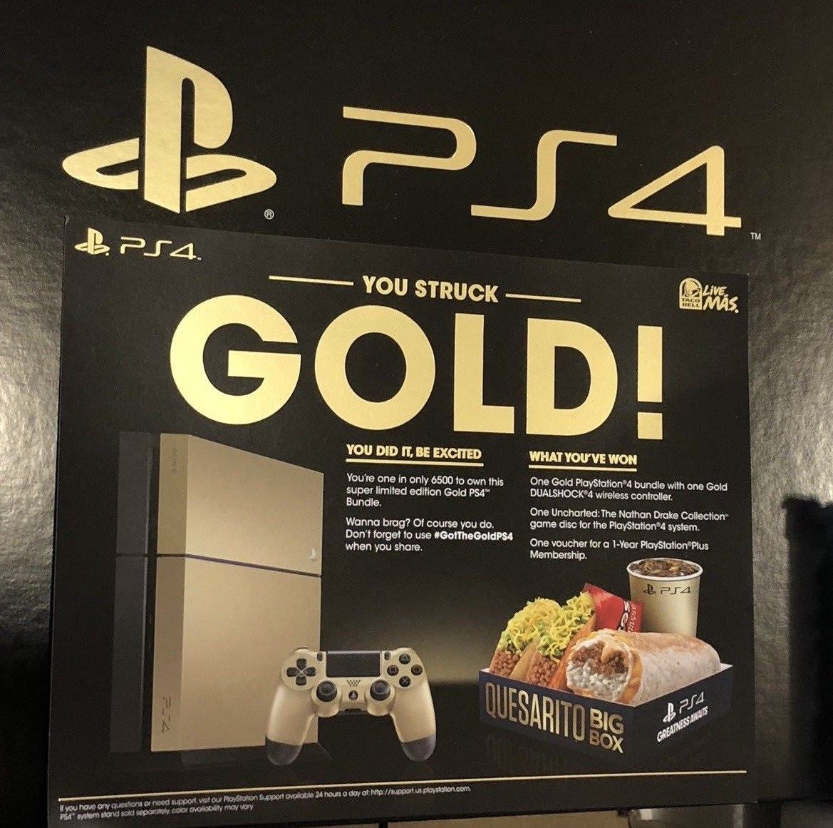 SONY PlayStation 4 (Taco Bell Gold Limited Edition Console) - (PS4)  PlayStation 4